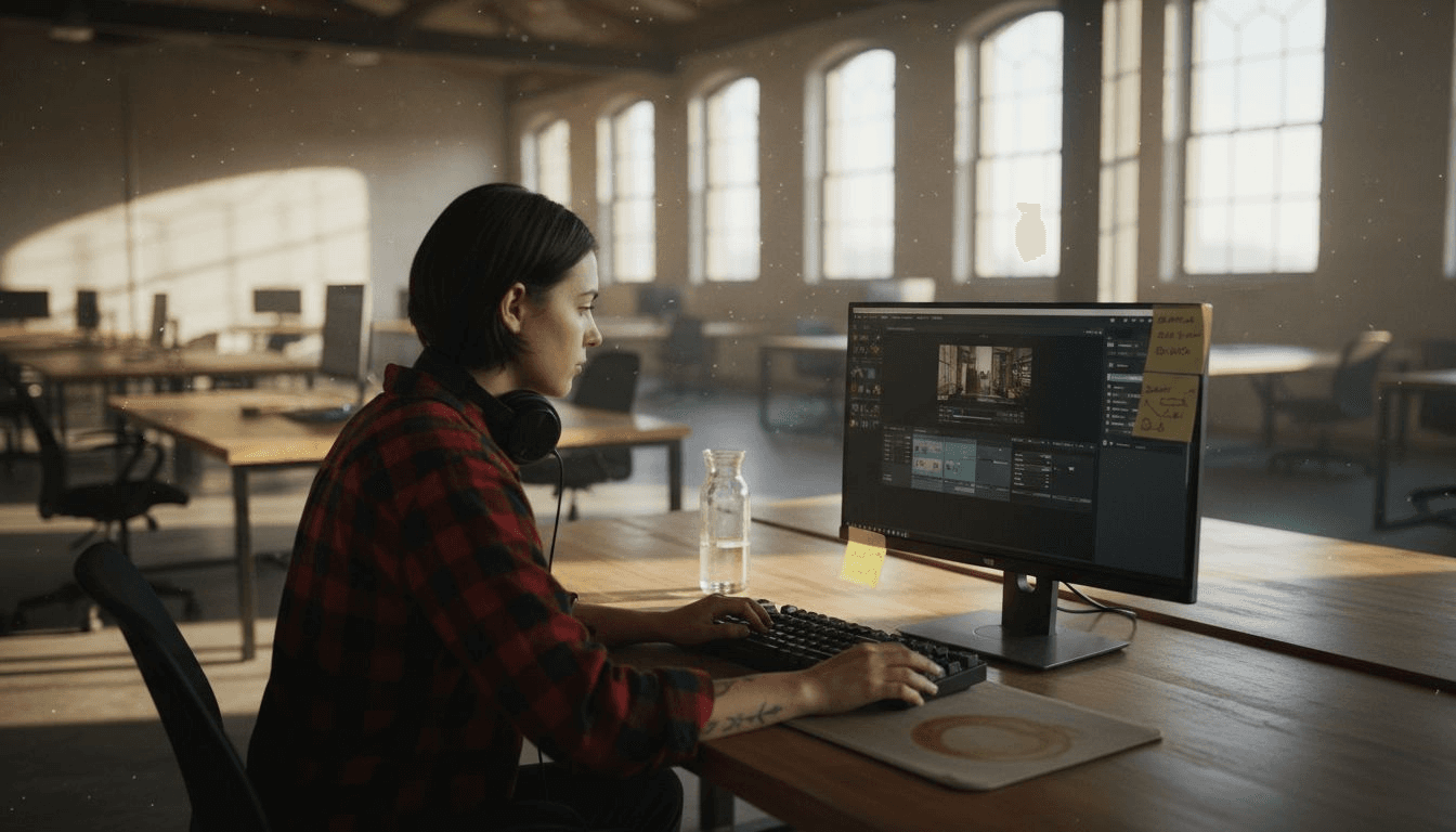Designer adjusting AI video platform settings